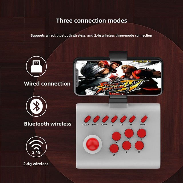 Y01 Mini Arcade Game Console Joystick Supports Android/iOS//; Wireless for Gaming Controller for Fighting Games
