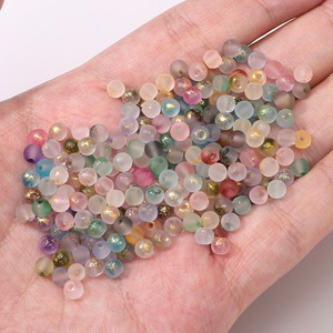 Perles en verre givré à trou droit de 4 mm, perles dispersées pour la fabrication de bracelets, colliers et bijoux DIY, paquet de 10 g - Product Image 4