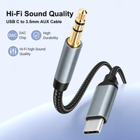 Adaptador de Audio USB C a 3.5mm, Convertidor de Auriculares HiFi con Blindaje de Nailon Trenzado para MacBook Pro, iPad, Teléfonos Inteligentes Android, Música