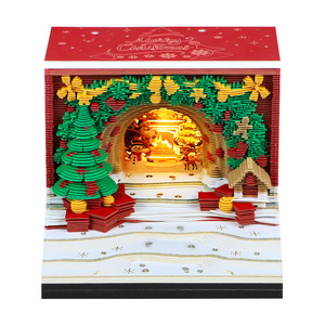Bloc-notes 3D personnalisable gravé au laser, prêt à être expédié, idéal comme cadeau de Noël ou pour les fêtes - Product Image 1