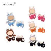 Vente en gros directe usine SAILEA Vêtements de poupée Labu Bubble Mart en peluche crochetée, imprimés multicolores tendance, emballage inclus