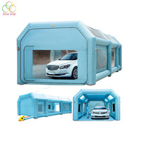 Tente de peinture automobile mobile gonflable, imperméable et ignifuge avec ventilateur intégré pour la peinture et le lavage de voitures