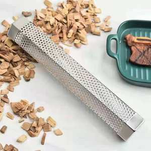 कम कीमत 6 inchesthickeningप्रीमियम बीबीसी लकड़ी पेलेट ट्यूब स्मोकरडायमंड आकार स्टेनलेस स्टील बारबेक्यू धूम्रपान पाइप - Product Image 2