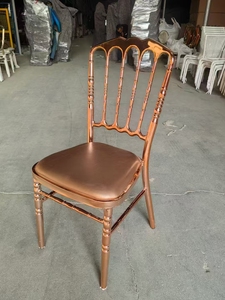 Chaises <span class=keywords><strong>de</strong></span> banquet <span class=keywords><strong>de</strong></span> mariage pour hôtel, dossier <span class=keywords><strong>Napoléon</strong></span>, chaises <span class=keywords><strong>de</strong></span> salle à manger en fer électroplaqué, table et chaises <span class=keywords><strong>de</strong></span> restaurant - Product Image 2