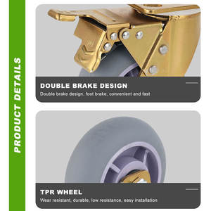 200 250 300 350kg Hochleistungs-TPR-Dreh platten rollen 50mm breite Profil bremse Starre anpassbare OEM-Rad wagen Industrie - Product Image 2