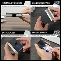 Dompet Kartu Aluminium Ultra Tipis NFC Aman Anti RFID dengan Penjepit Uang, Logo Custom Diterima, Minimalis, Premium, Hadiah