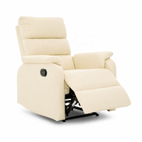 Fauteuil inclinable manuel moderne en similicuir PU avec levier latéral, dossier haut rembourré, structure en bois pour salon