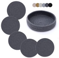 Ensemble de sets de table en corde de coton écologique, très vendus, épais, résistants à la chaleur, antidérapants, design moderne et simple, 20 cm