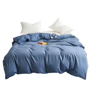 غطاء سرير مفرد فاخر 100 ٪ من القطن بنوع Hypoallergenic بلون سادة عالي الجودة للفنادق غطاء لحاف 180x220