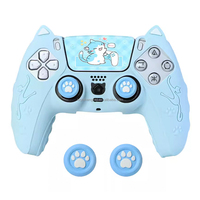 Coque de protection en silicone anti-transpiration avec oreilles de chat mignonnes pour manette de jeu PS5 – Accessoires de jeu – Offre spéciale