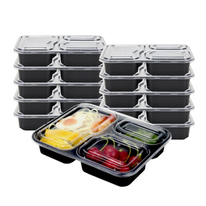 BPA Free Tái Sử Dụng Kín Khí PP 3 Ngăn <span class=keywords><strong>Container</strong></span> Lấy Đi Bữa Ăn Bằng Nhựa Prep Bento - Product Image 1