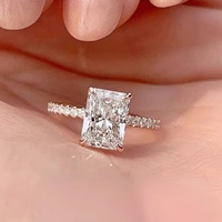 Bijoux fins, bagues en or massif 10K 14K 18K, diamant solitaire taille radiant D/VVS, certifié IGI, diamant cultivé en laboratoire, unisexe