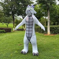 Costume de dragon gonflable amusant pour adultes rose et bleu à vendre