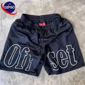 QZFSO Fabricante Logotipo personalizado Imprimir Bermudas Pantalones de gran tamaño Deporte Unisex Poliéster Pantalones de chándal Malla Pantalones cortos para hombre - Product Image 1