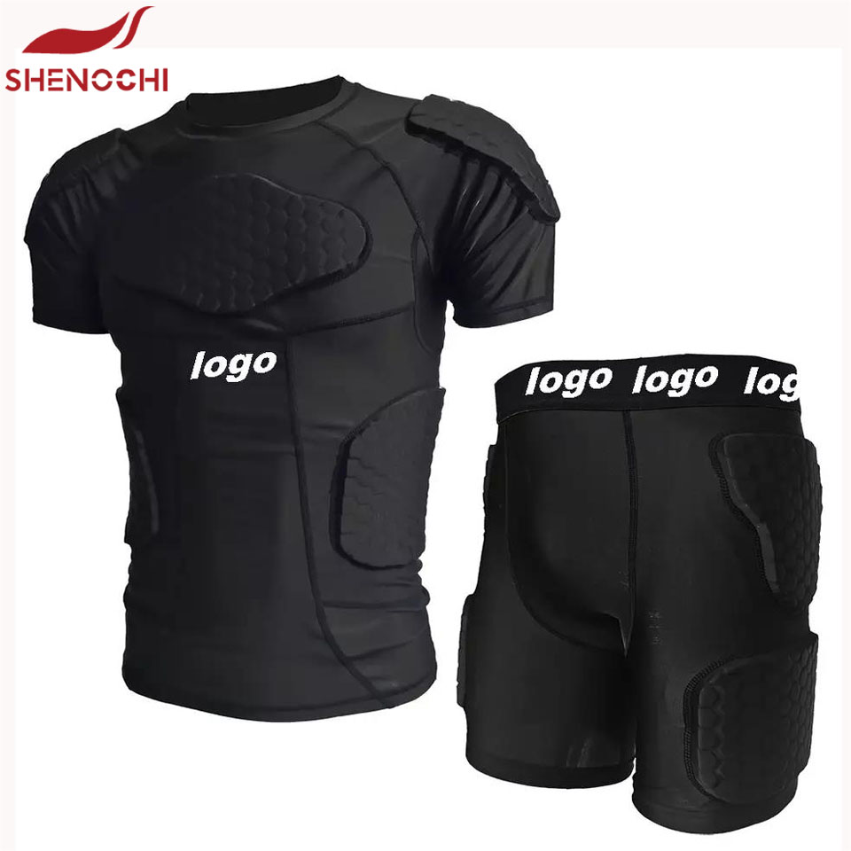 Защитный комплект из ЭВА с логотипом на заказ, футболка и шорты для американского футбола NFL с мягкой подкладкой
