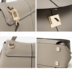 Borsa Elegante in Pelle con Manico Superiore, Borsa a Tracolla Strutturata, Elegante Borsa Minimalista da Donna per Uso Quotidiano - Product Image 4