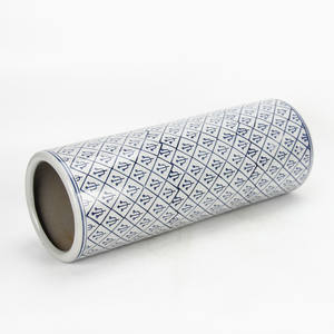 Porta pergamena grigio fantasia in ceramica S066 porta ombrelli da 24.4 pollici supporto <span class=keywords><strong>blu</strong></span> in ceramica - Product Image 2