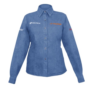 Truper CAM-MEZ-DLS Women's <b>Vintage</b> Long-Sleeved Denim Shirt Winter Season Size Small with <b>Button</b> Decoration - Product Image 2