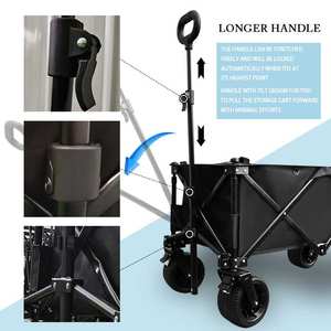 4 Wheels Portable Camping Folding Wagon Cart Wholesale Big Wheel Extended Folding Wagon for <b>Kids</b> - Product Image 4