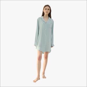 Camisón de Manga Larga con Botones para Mujer, Camisones Casuales de Talla Grande para Mujer, Conjuntos de Bata para Dormir, Camisón con Botones - Product Image 4