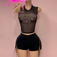 Nouvelles tenues tendance et mignonnes pour femmes, chemise à imprimé strass et short à lacets, ensemble 2 pièces, ensemble sexy Y2K, ensemble 2 pièces de créateur, ensembles pour femmes