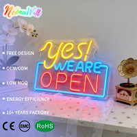 Letrero Luminoso LED de Neón Acrílico con USB, Regulable, IP65, para Pared, Decoración para Hogar, Bar, Tienda, Fiesta, Boda, Club, con la Frase 'Yes We Are Open'