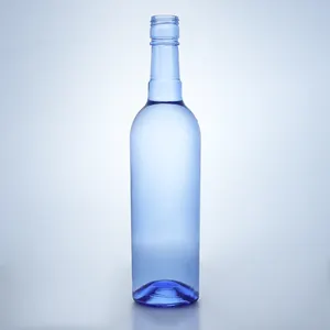 300ml זכוכית בקבוק מים מוגזים כחול אגרוף מים בקבוק