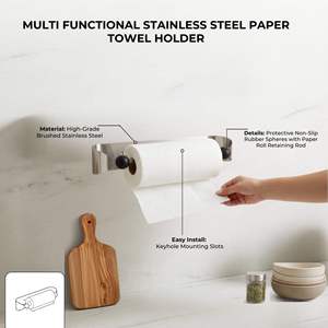 Support mural en nickel de qualité export pour essuie-tout, distributeur de papier en acier inoxydable et alliage de zinc pour cuisine et salle de bain, en vente - Product Image 6