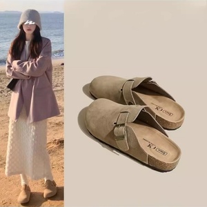 Best Quality Outdoor Flat <strong>Mules</strong> <strong>Clog</strong> Birkenstocks Sandal Boston Real Leather Suede Men Women's Foot Bed Solid <strong>Clog</strong> - Product Image 2