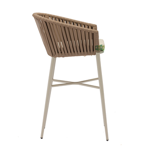Tabouret <span class=keywords><strong>de</strong></span> <span class=keywords><strong>bar</strong></span> haut d'extérieur en corde tressée avec <span class=keywords><strong>coussin</strong></span> (E7083RB) - Product Image 3