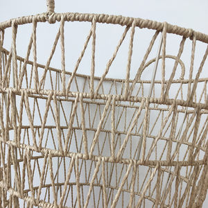 Cesta tejida con mango de marco de metal con forro de cuerda de <span class=keywords><strong>papel</strong></span> <span class=keywords><strong>para</strong></span> decoración de <span class=keywords><strong>armario</strong></span> y sala de estar - Product Image 2