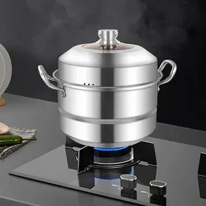 Wholesale High Quality Food Grade Material Stainless Steel 304 Kitchen Cookware Cooking Pot Food Steamer Pot