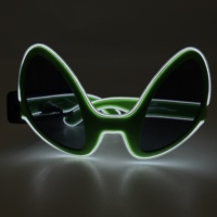 Lunettes de soleil en plastique lumineuses EL avec verres ovales noirs pour Halloween et événements festifs