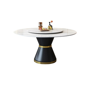 Ensemble table et chaises 6 places en dalle de pierre, style Mid-Century Modern, écologique, confortable, luxe léger, pivotant, pour petit appartement et <span class=keywords><strong>hôtel</strong></span> - Product Image 6