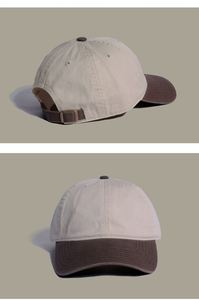 Casquette de baseball réglable unisexe en coton 100% à profil bas, style vintage, bicolore, 6 panneaux, tendance, pour le golf - Product Image 3