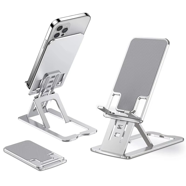 Ultra Thin Light Folding Metal Tablet Phone Stand Desk Flexible Cell Phone Bracket Adjustable Vertical Holder for Phone Tablet
