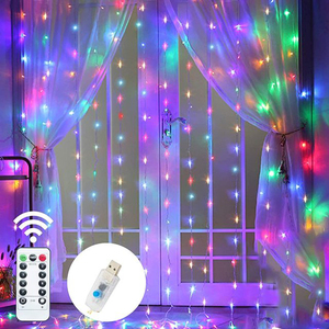 Rideau lumineux de Noël 3x3m avec télécommande - Product Image 2