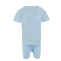Sommer-Kinder-Pyjama-Set aus Weichem Stretch-Strick mit Kurzarm-Rundhals-T-Shirt und Knielangen Shorts, Unisex Kleinkinder Hauskleidung zum Schlafen