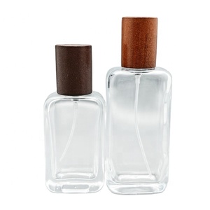 30 <span class=keywords><strong>ml</strong></span> 50 <span class=keywords><strong>ml</strong></span> Fancy Glass Vòng Vai chai nước hoa rỗng với Nắp bằng gỗ mỹ phẩm Glass <span class=keywords><strong>Spray</strong></span> Chai Atomizer chai nước hoa - Product Image 1
