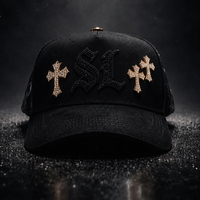 Casquettes de baseball personnalisées en gros Gorra Rico Hats 5 panneaux avec doublure en satin noir, Sombrero La Chrome Rose Gold Barbas Hats