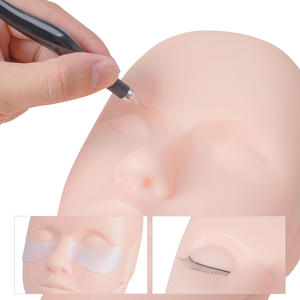 Modèle de tête de cils greffés en gros beauté maquillage tatouage pratique modèle tête factice silicone oeil fermé modèle de tête - Product Image 2