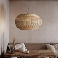 Lampe suspendue en bois JYLIGHTING, éclairage rétro pour la maison, lustre tissé, rotin en bambou fait à la main, bois moderne
