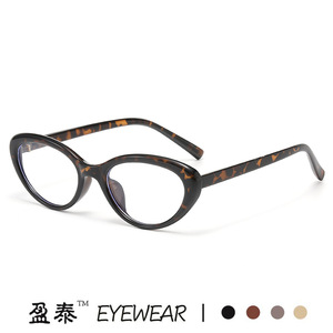 แว่นตา Yingtai ทรงแคทอาย TR90 กรอบแว่นกันแสงสีฟ้าสำหรับผู้หญิง กรอบเต็มรูปทรงวงรีขนาดเล็ก ไม่ใช่แบบมีค่าสายตา แฟชั่นสไตล์สตรีท - Product Image 5