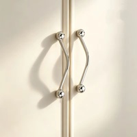 Gagang Pintu Lemari dari Paduan Seng dengan Finishing Mengkilap, Tarikan Laci Kabinet Minimalis, Kenop Pintu Lubang Tunggal