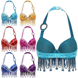 Haut de danse orientale pour femme, style halter, crop top, pour spectacles, fêtes, compétitions, Samba, Cha-Cha, soirées dansantes et soirées musicales en boîte de nuit - Product Image 1