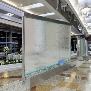 Cortina de lluvia de acero inoxidable, fuente de agua para exteriores con luz LED, cascada para interiores y exteriores - Product Image 1