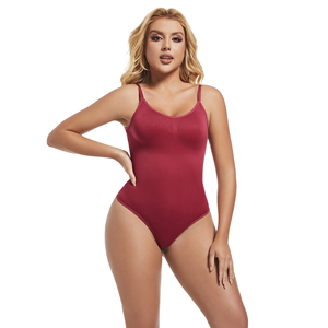 批发透气一体式无袖雕刻紧身衣无缝塑身衣尼龙氨纶连身衣提臀塑身衣 - Product Image 5