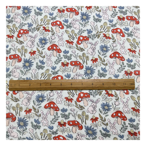 <span class=keywords><strong>Camicia</strong></span> in <span class=keywords><strong>Mussola</strong></span> <span class=keywords><strong>di</strong></span> Cotone Bambù 2x2 a Quadri con Stampa Digitale Design Cartone Animato Coniglio e Fungo, Traspirante ed Ecologica - Outlet <span class=keywords><strong>di</strong></span> Fabbrica - Product Image 3