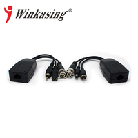Transmetteur Balun 3-en-1 4K 8MP passif vidéo, alimentation et audio sur paire torsadée Cat5e/Cat6 pour caméras de vidéosurveillance HD