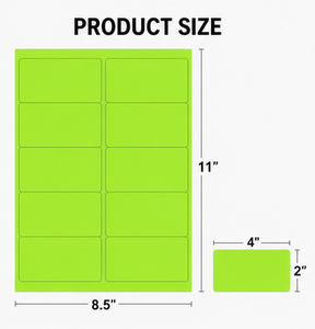 Etiquetas Autoadhesivas Verdes Rectangulares, 40 Hojas, 400 Etiquetas, Fuerte Adhesión, Fácil de Despegar, Sin Residuos - Product Image 2
